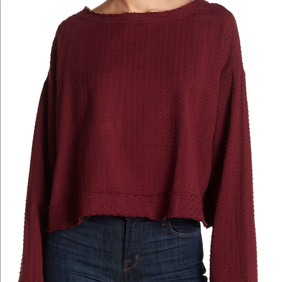 Free People Waking in Hueco tie back Crop Sweater - Picture 3 of 8